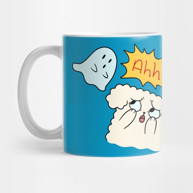 Ahh! Ghost and Fluffy Dog by saradaboru